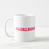 #GirlBoss -おもしろいガールパワー引用文 コーヒーマグカップ (左)
