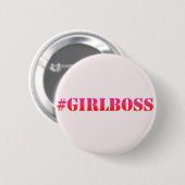 #GirlBoss – ピンク – おもしろい引用文ボタン 缶バッジ (正面&裏面)