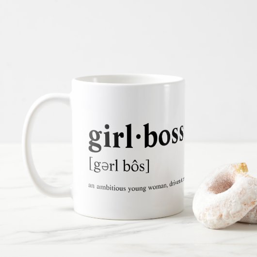 Girlboss -辞書の意味 コーヒーマグカップ (ドーナツ)