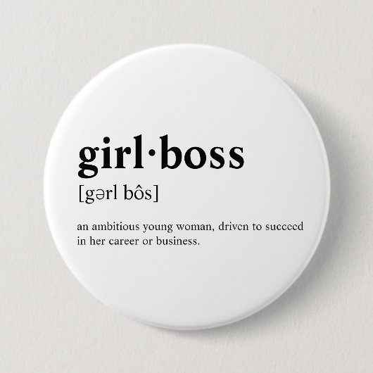 Girlboss -辞書の意味 缶バッジ (正面)