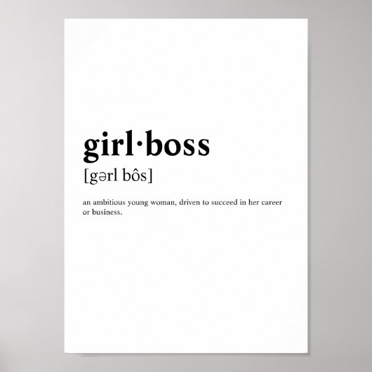 Girlboss – 辞書意味 ポスター (正面)