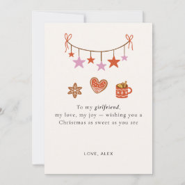 Girlfriend Christmas Card Cute Personalized シーズンカード