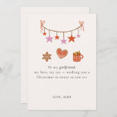 Girlfriend Christmas Card Cute Personalized シーズンカード (正面/裏面)
