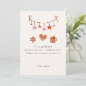 Girlfriend Christmas Card Cute Personalized シーズンカード (スタンド正面)
