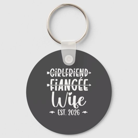 Girlfriend Fiance Wife 2026 Just Married Wedding H キーホルダー (正面)