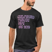 Girlfriend Fiance Wife Est 2019 Wedding Anniversar Tシャツ (正面)