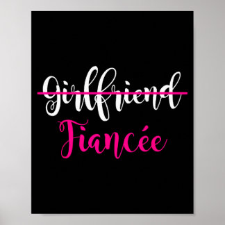Girlfriend Fiancee Shirt Engagement Party Couple T ポスター