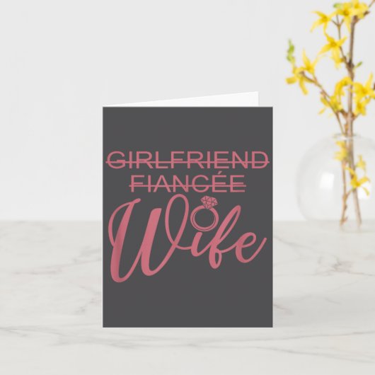 Girlfriend Fiancée Wife, Married Engagement Weddin カード (黄色い花)