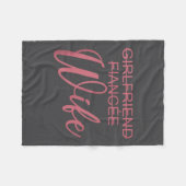 Girlfriend Fiancée Wife, Wedding, Just Married, Ma フリースブランケット (正面(横))