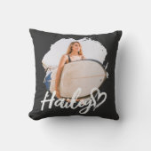 Girlfriend Grunge Simple Modern Heart Cool Photo クッション (正面)