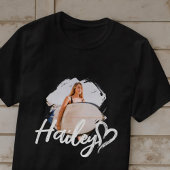 Girlfriend Grunge Simple Modern Heart Cool Photo Tシャツ