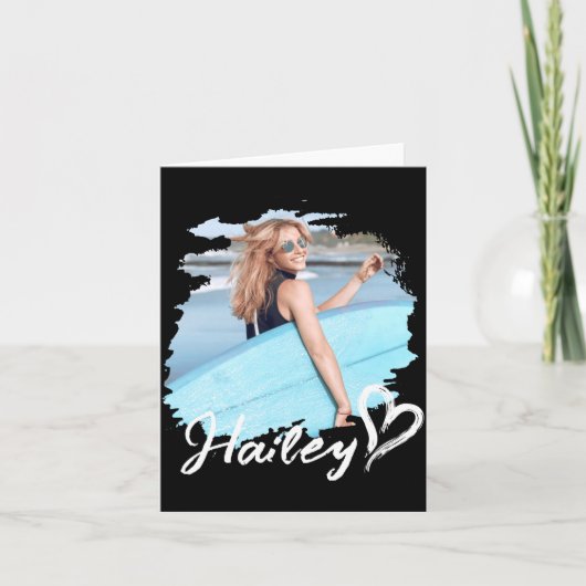 Girlfriend Nge Heart Simple Modern Cool Photo  カード (正面)