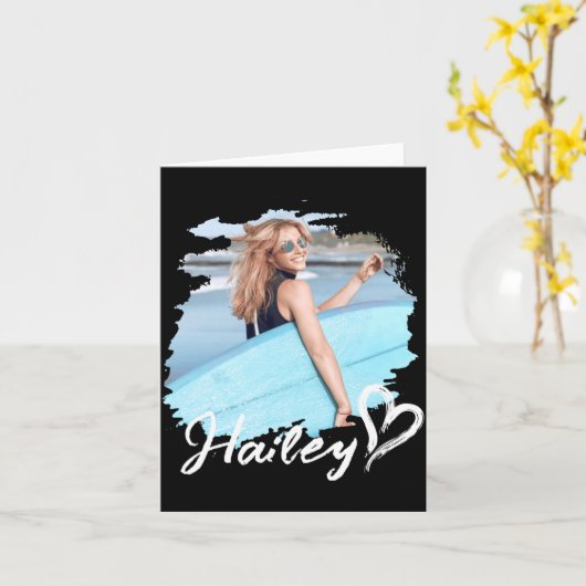 Girlfriend Nge Heart Simple Modern Cool Photo カード (黄色い花)