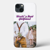 Girlfriend photo purple script Case-Mate iPhoneケース (裏面)