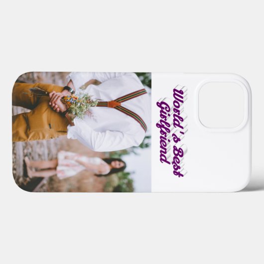 Girlfriend photo purple script Case-Mate iPhoneケース (裏面 (横))