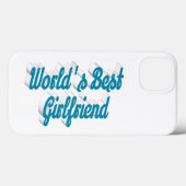 Girlfriend sky blue script Case-Mate iPhoneケース (裏面 (横))