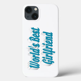Girlfriend with sky blue typography iPhone 13ケース