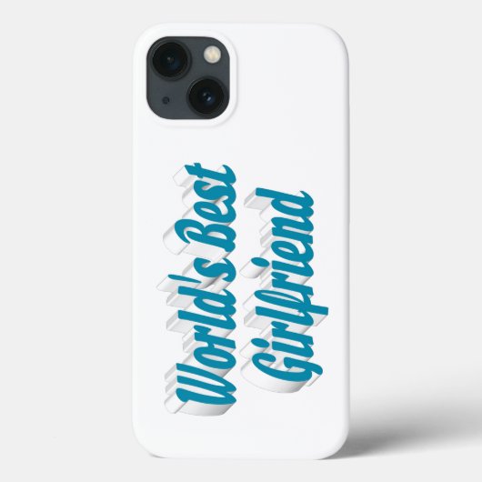 Girlfriend with sky blue typography Case-Mate iPhoneケース (裏面)