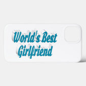 Girlfriend with sky blue typography Case-Mate iPhoneケース (裏面 (横))