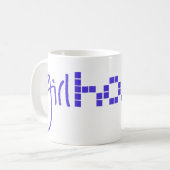 Girlhack白い15ozのマグ コーヒーマグカップ (正面左)