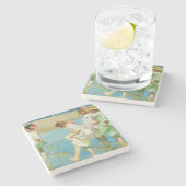 Girls歩くin the Seaide ストーンコースター (横)