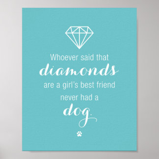Girl's 最高の Friend ：犬引用文アートプリント ポスター