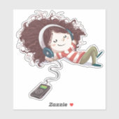 Girl's 聞 to Music Cartoon シール (シート)