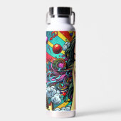 Girl's 聞 to Music on Headphones サイケデリック ウォーターボトル (正面)