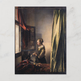 Girl's 読 Letter at Open Window by Vermeer ポストカード