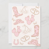 Girls 1st Birthday Cowgirl First Rodeo Invite 招待状 (裏面)