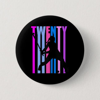 Girls 20th Birthday Field Hockey Player Sports Gir 缶バッジ