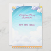 Girls 7th Birthday Party Photo Invites Butterflies 招待状 (裏面)