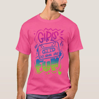 GIRLS 80 S JUST WANNA HAVE FUN フレンド Tシャツ
