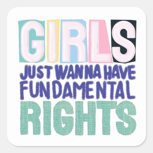 Girls And Fundamental Rights スクエアシール (正面)