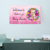 Girl's Baby Shower Banner、Baby Girl Pink Banner 横断幕 (トレードショー)