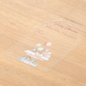 Girls Baby Shower Clear Acrylic Invitation Card 23 アクリル招待状 (レイダウン)