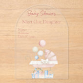 Girls Baby Shower Clear Acrylic Invitation Card 23 アクリル招待状 (正面)