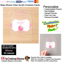 Girl's Baby Shower Clear Acrylic Invitation Card 2