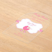 Girl's Baby Shower Clear Acrylic Invitation Card 2 アクリル招待状 (レイダウン)