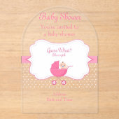 Girl's Baby Shower Clear Acrylic Invitation Card 2 アクリル招待状 (正面)
