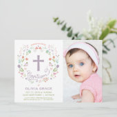 Girl's Baptism招待状 – 写真、カスタム、かわいらし 招待状 (スタンド正面)