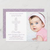 Girl's Baptism、《キリスト教》洗礼式や命名式招待状と写真 招待状 (正面/裏面)