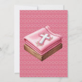 Girl's Baptism Pink Personalized 招待状 (裏面)