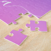 Girls Basketball Pink Purple Ombre Gradient & Name ジグソーパズル (側面)