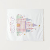 Girls Birthday Backdrop Princess Party Castle タペストリー (正面(横))