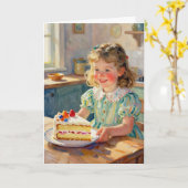 Girl's Birthday | Flowers and Cake カード (黄色い花)