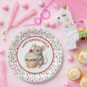 Girl's Birthday Party | Mouse & Cupcake   ペーパープレート (パーティー)