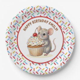 Girl's Birthday Party | Mouse & Cupcake   ペーパープレート