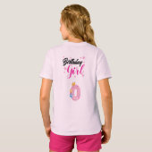 Girls Birthday Shirt Number 0 Pink Donut Theme Tシャツ (裏面フル)