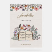 Girls Boho Book First Chapter Birthday Welcome アクリルサイン (正面)